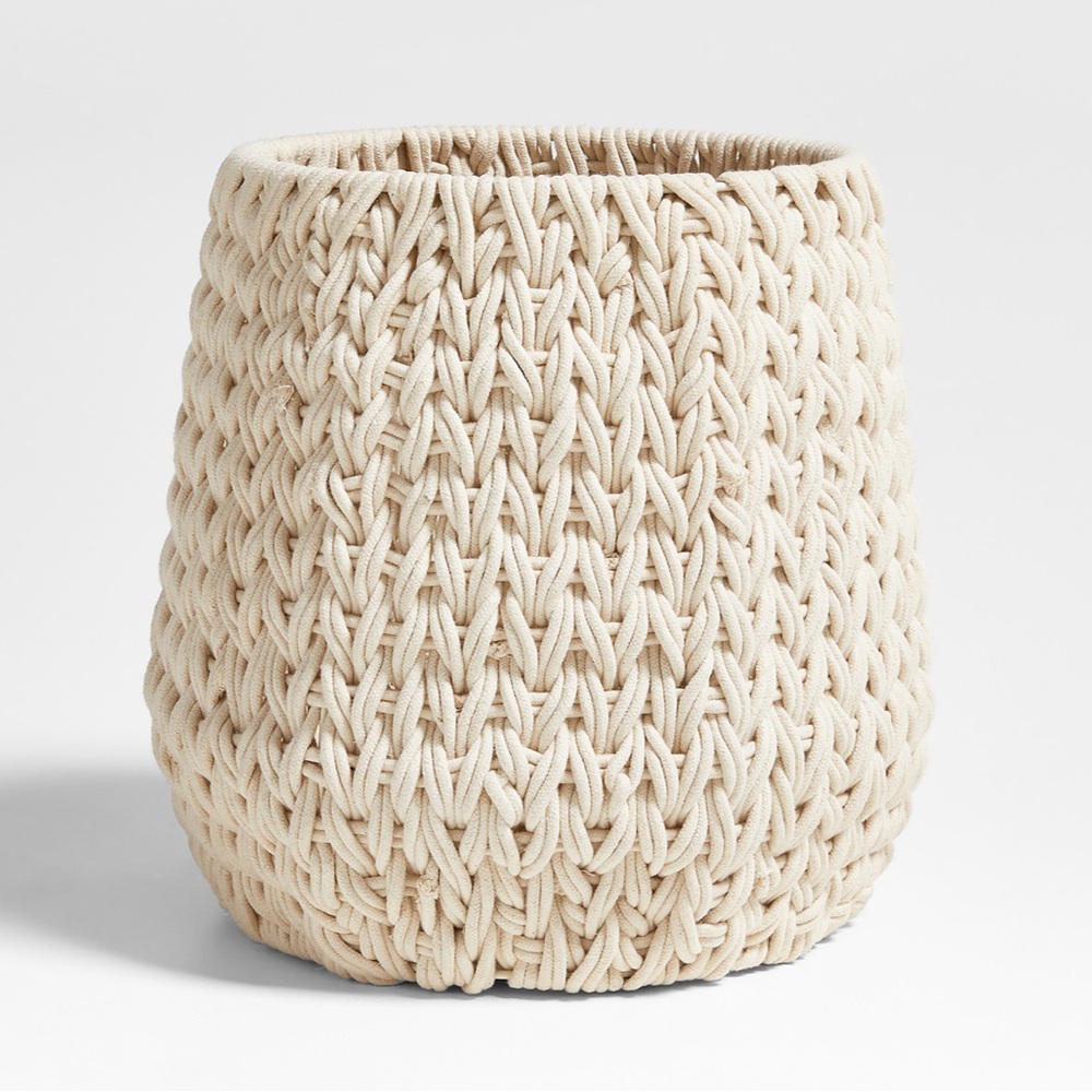 Crate & Barrel - Rulon White Medium Blanket Basket - Picture 2 of 8